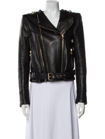 Balmain Leather Biker Jacket
