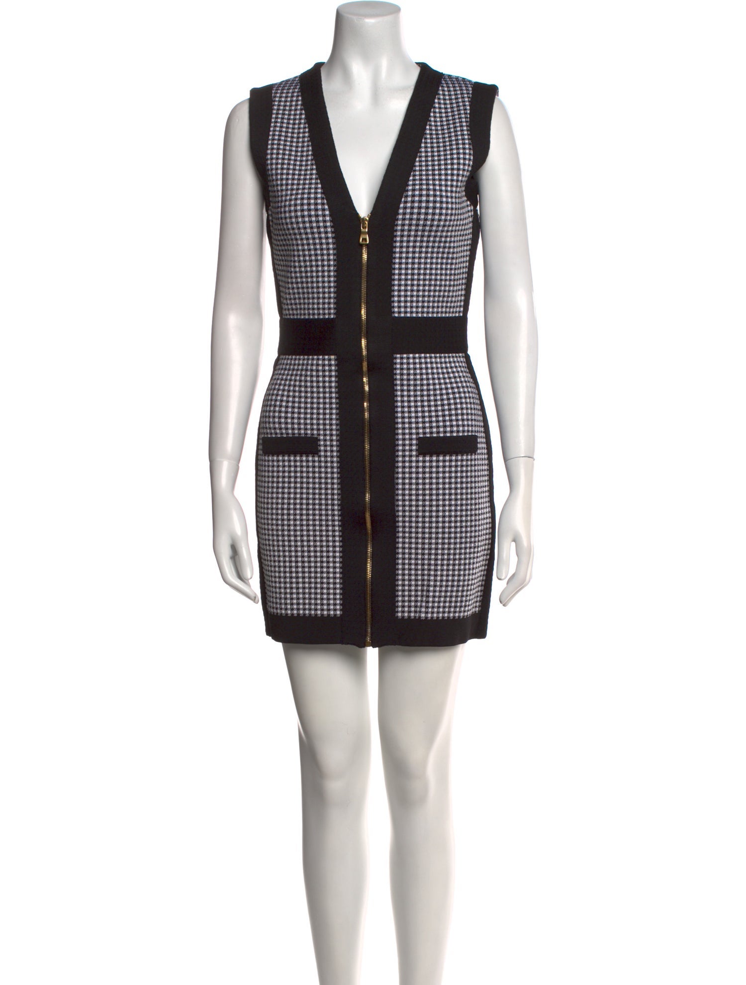 Balmain Plaid Print Mini Dress