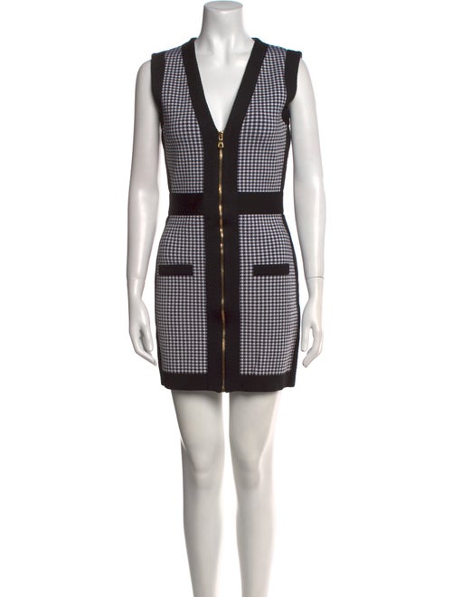 Balmain Plaid Print Mini Dress