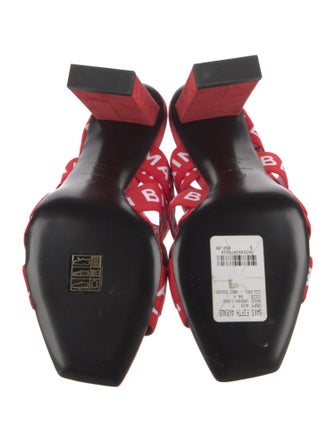 Balmain Suede Printed Slides