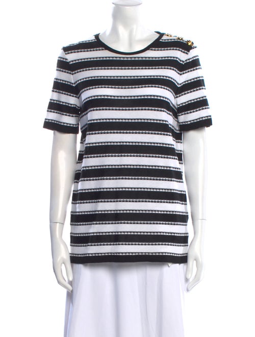 Balmain Striped Crew Neck T-Shirt