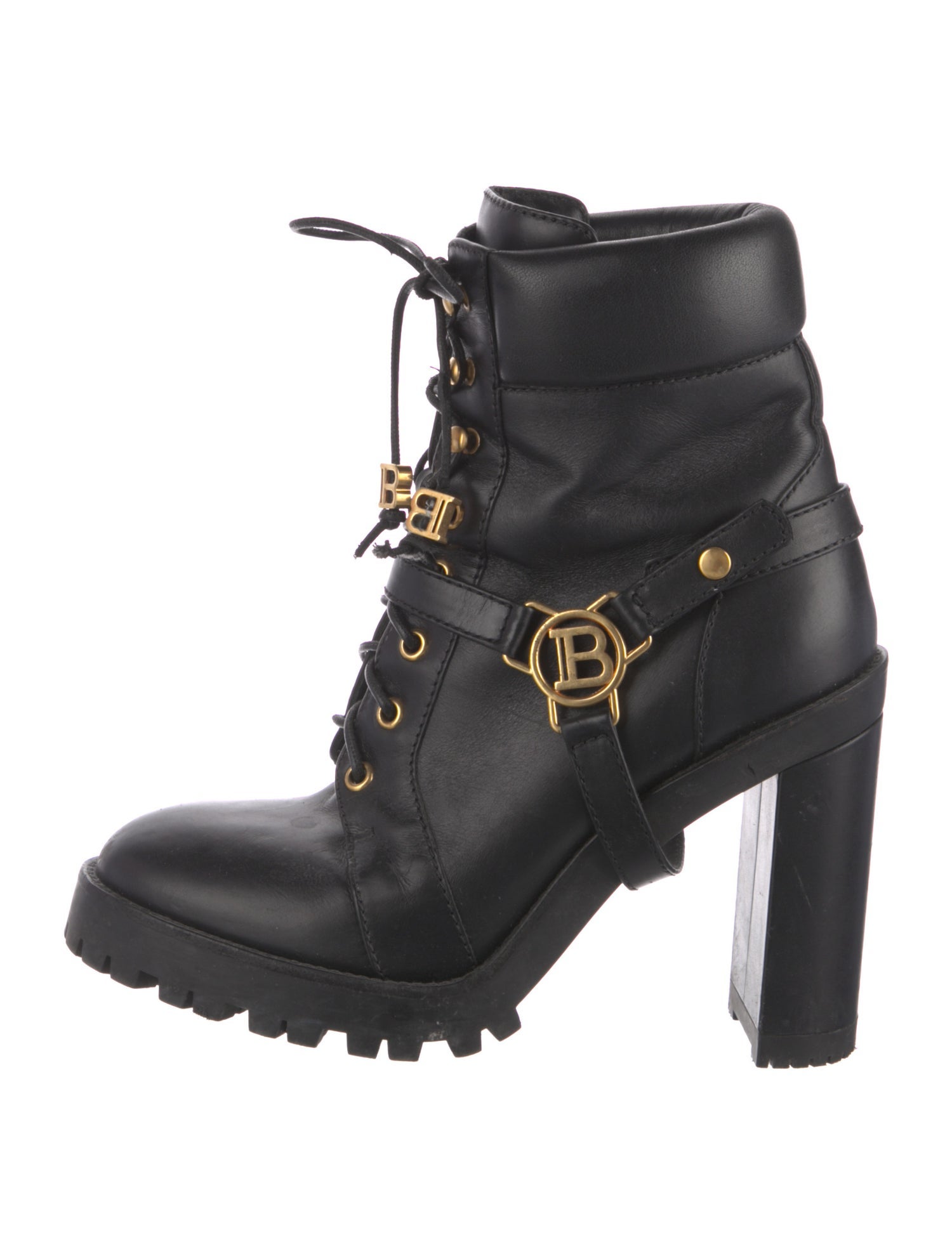 Balmain Leather Combat Boots