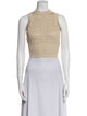 Balmain Mock Neck Sleeveless Crop Top