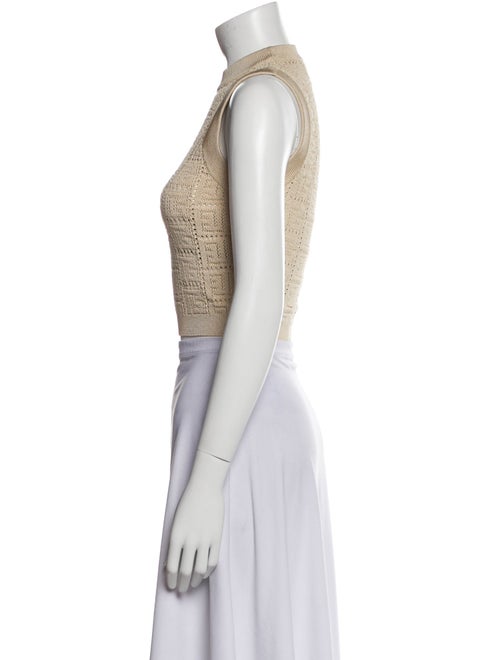 Balmain Mock Neck Sleeveless Crop Top