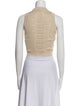 Balmain Mock Neck Sleeveless Crop Top