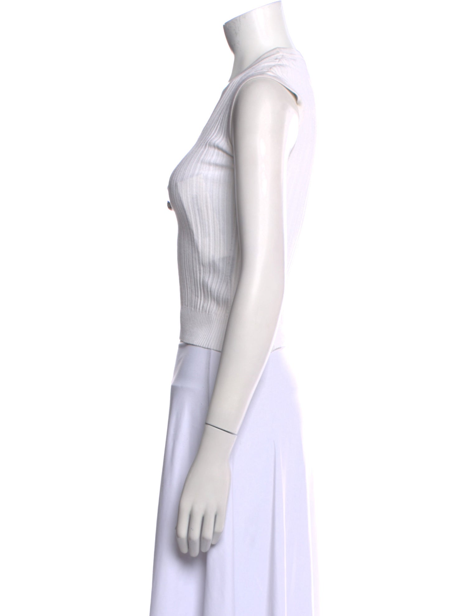 Balmain Scoop Neck Sleeveless Crop Top