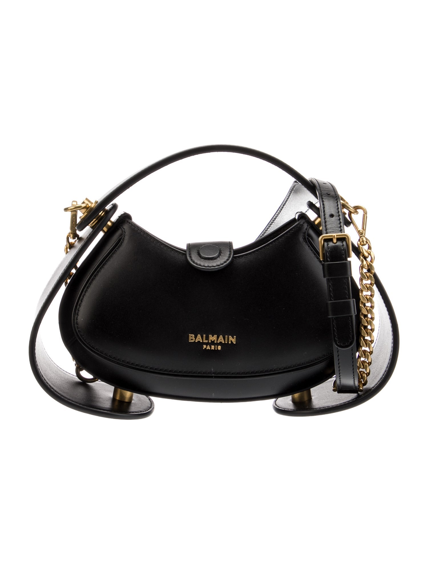 Balmain Leather Top Handle Bag