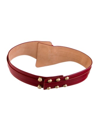 Balmain Wide Leather Waist Belt