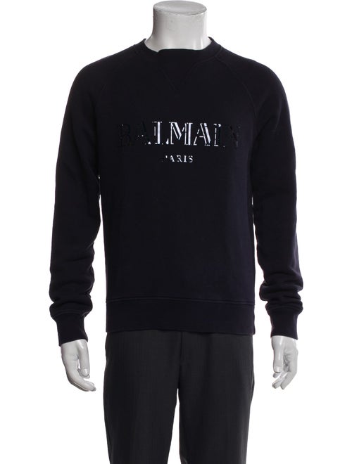 Balmain Graphic Print Crew Neck Sweatshirt