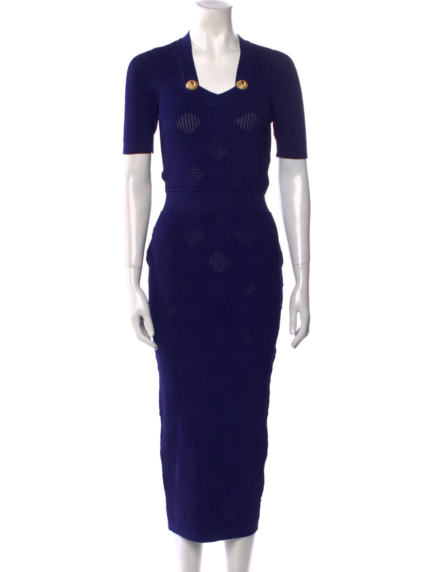 Balmain Square Neckline Long Dress