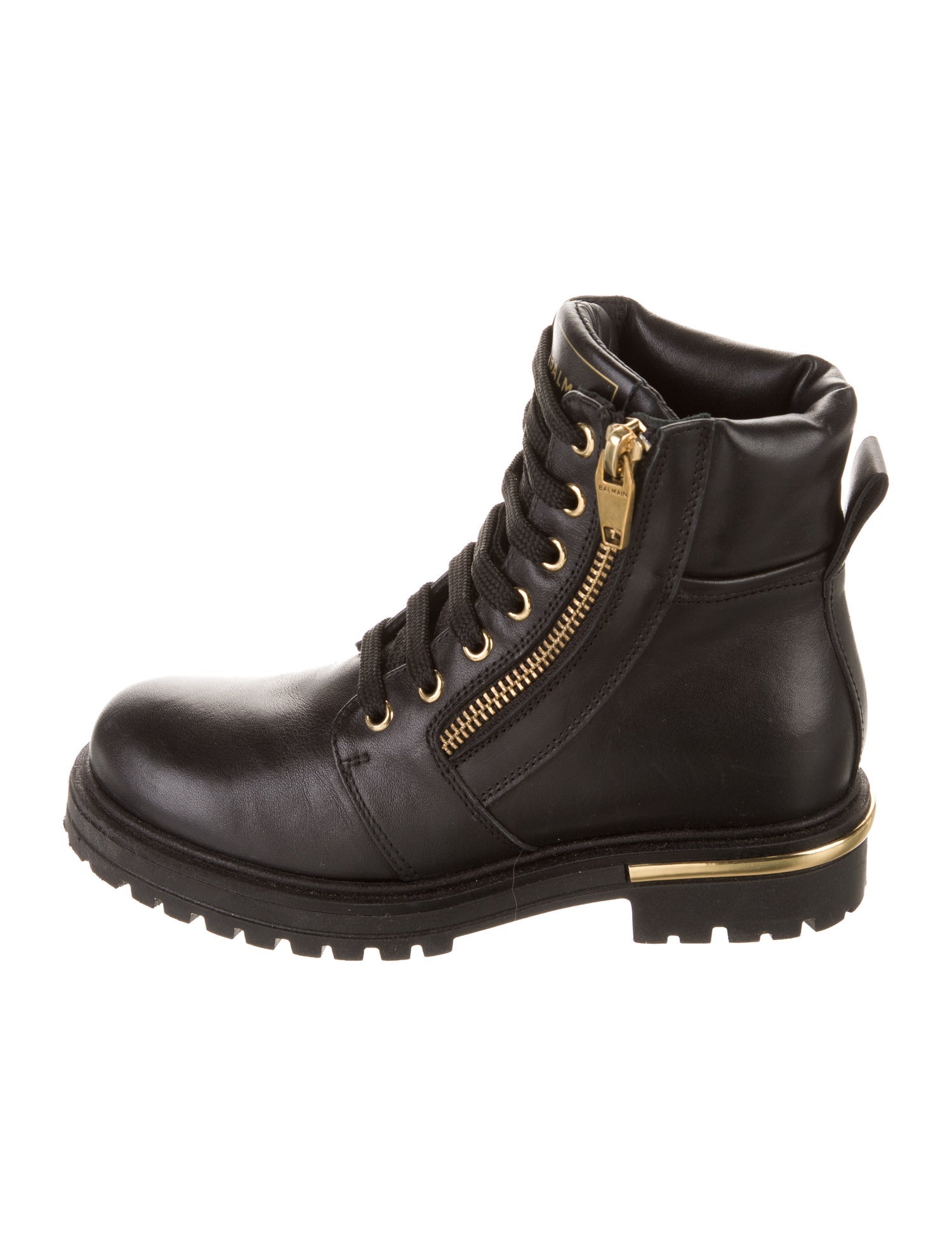 Balmain Girls' Leather Combat Boots