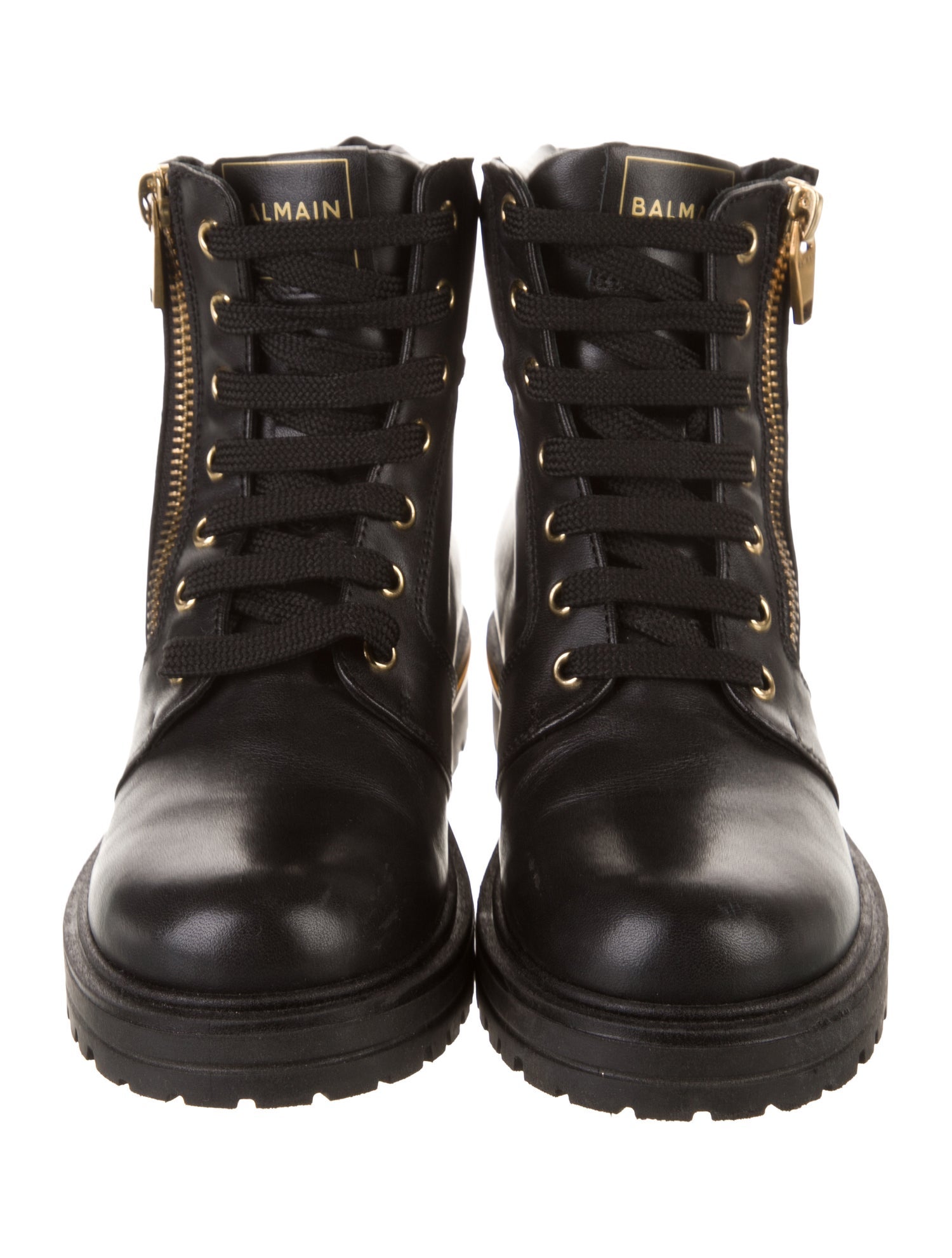 Balmain Girls' Leather Combat Boots