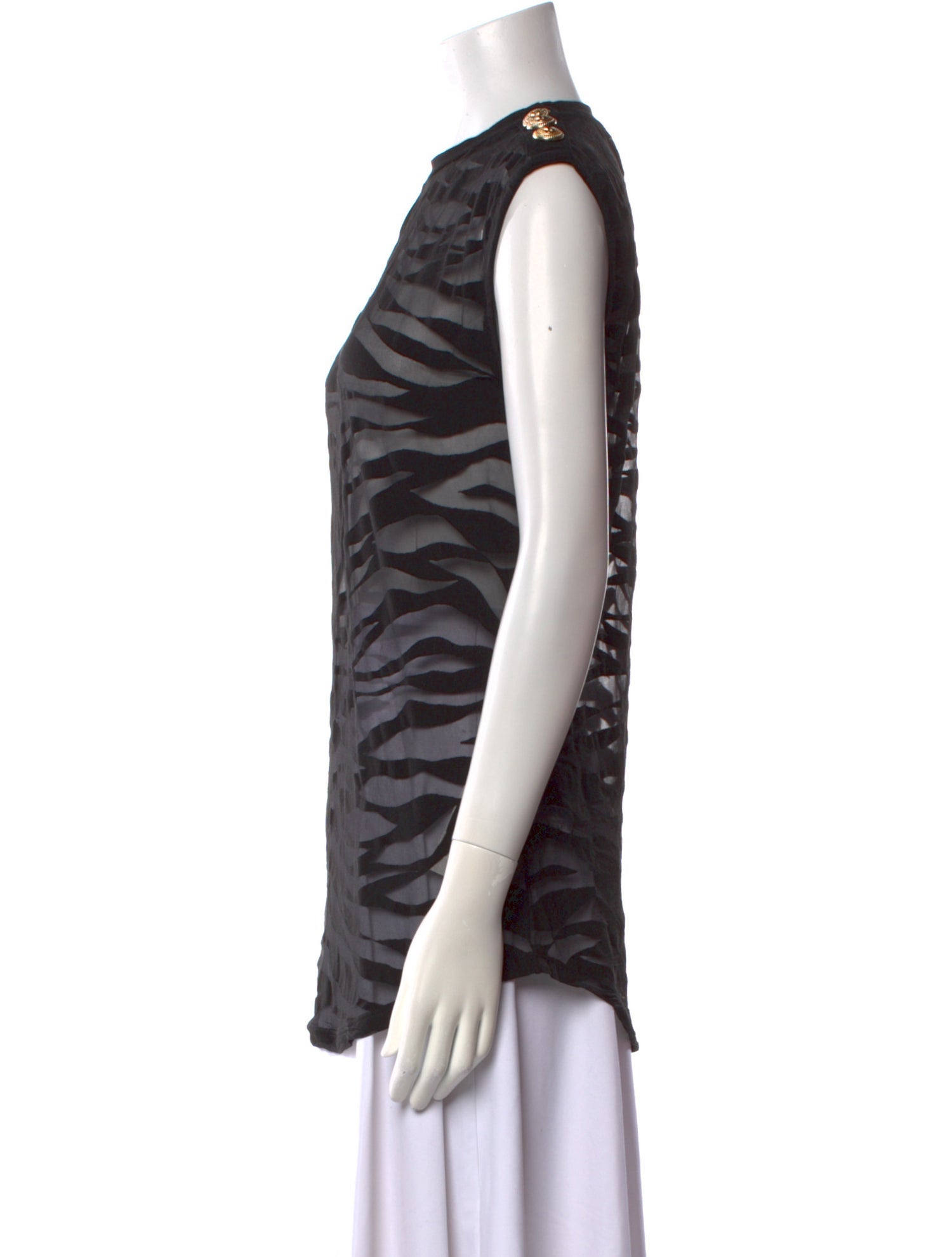 Balmain Animal Print Crew Neck Top