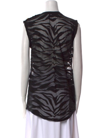 Balmain Animal Print Crew Neck Top