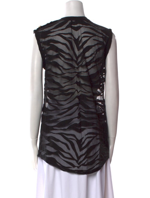 Balmain Animal Print Crew Neck Top