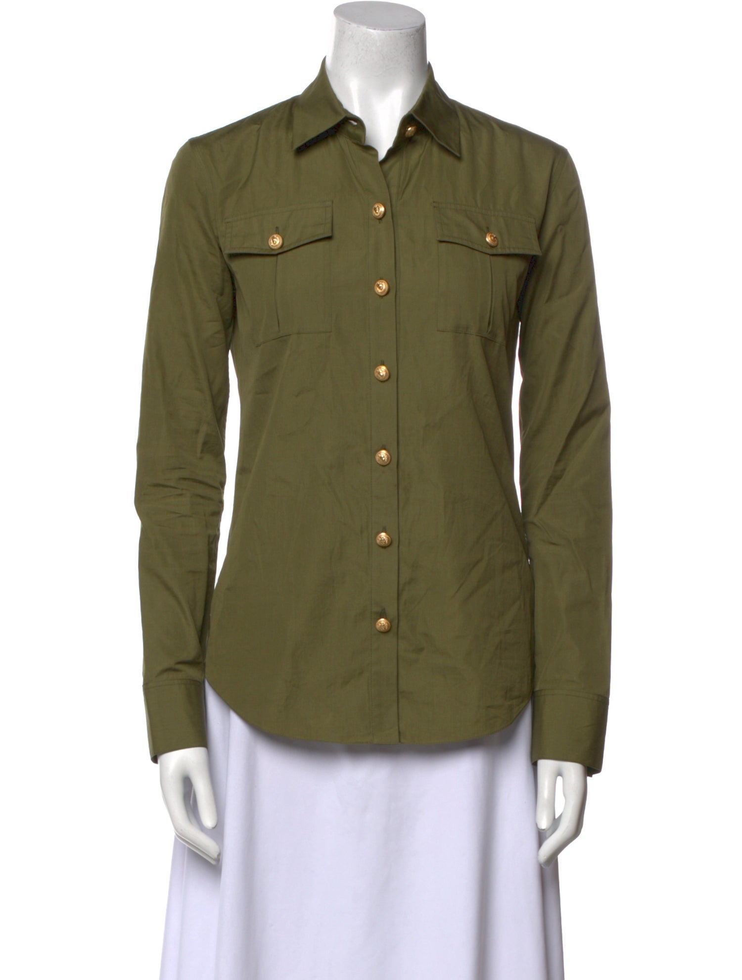 Balmain Long Sleeve Button-Up Top