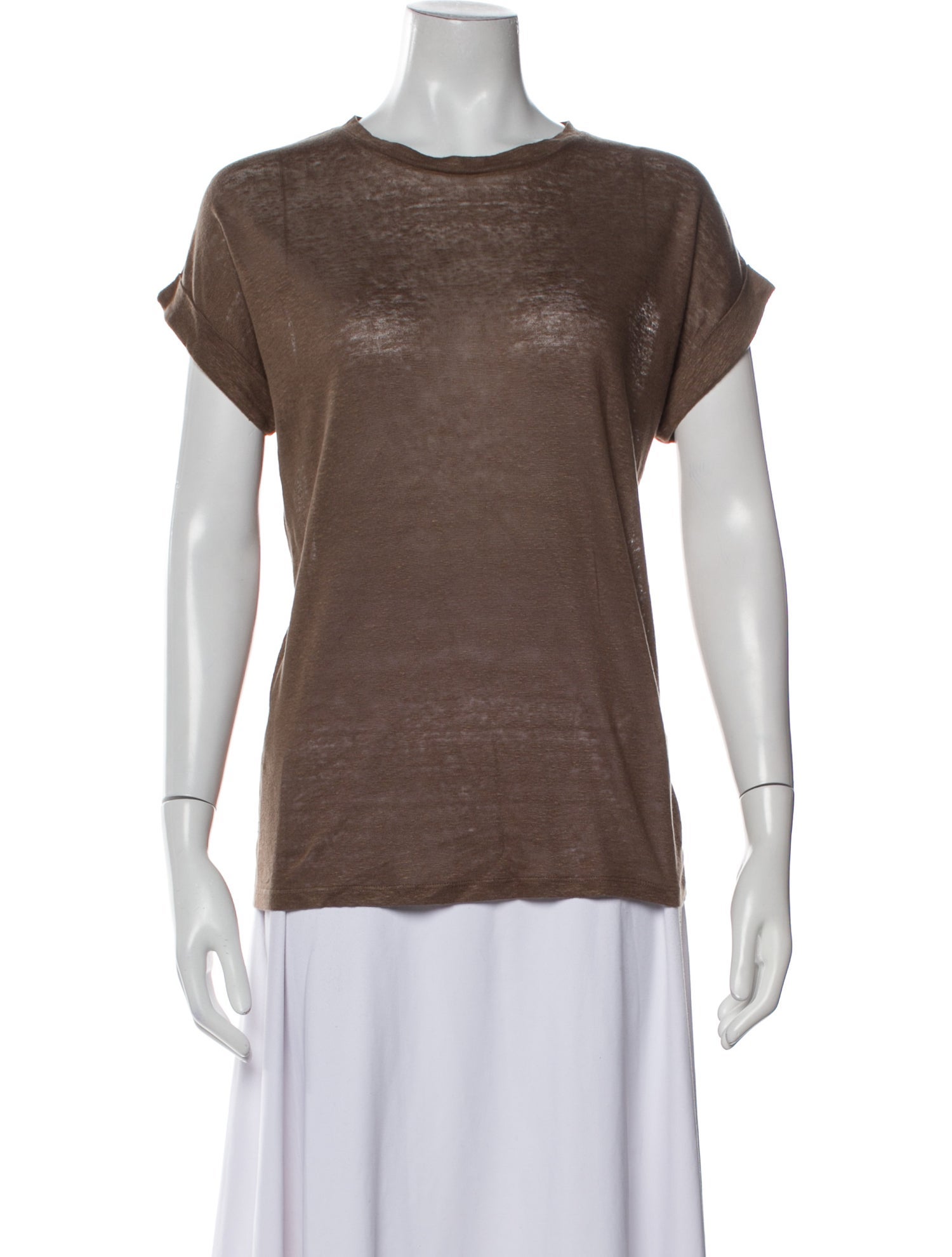 Balmain Linen Scoop Neck T-Shirt