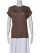 Balmain Linen Scoop Neck T-Shirt