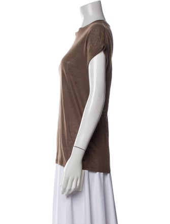 Balmain Linen Scoop Neck T-Shirt