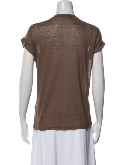 Balmain Linen Scoop Neck T-Shirt