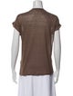Balmain Linen Scoop Neck T-Shirt