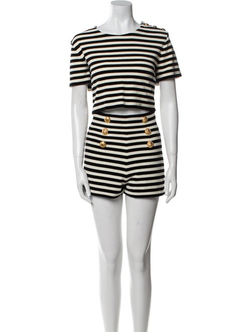 Balmain Velvet Striped Short Set