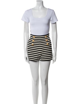 Balmain Velvet Striped Short Set