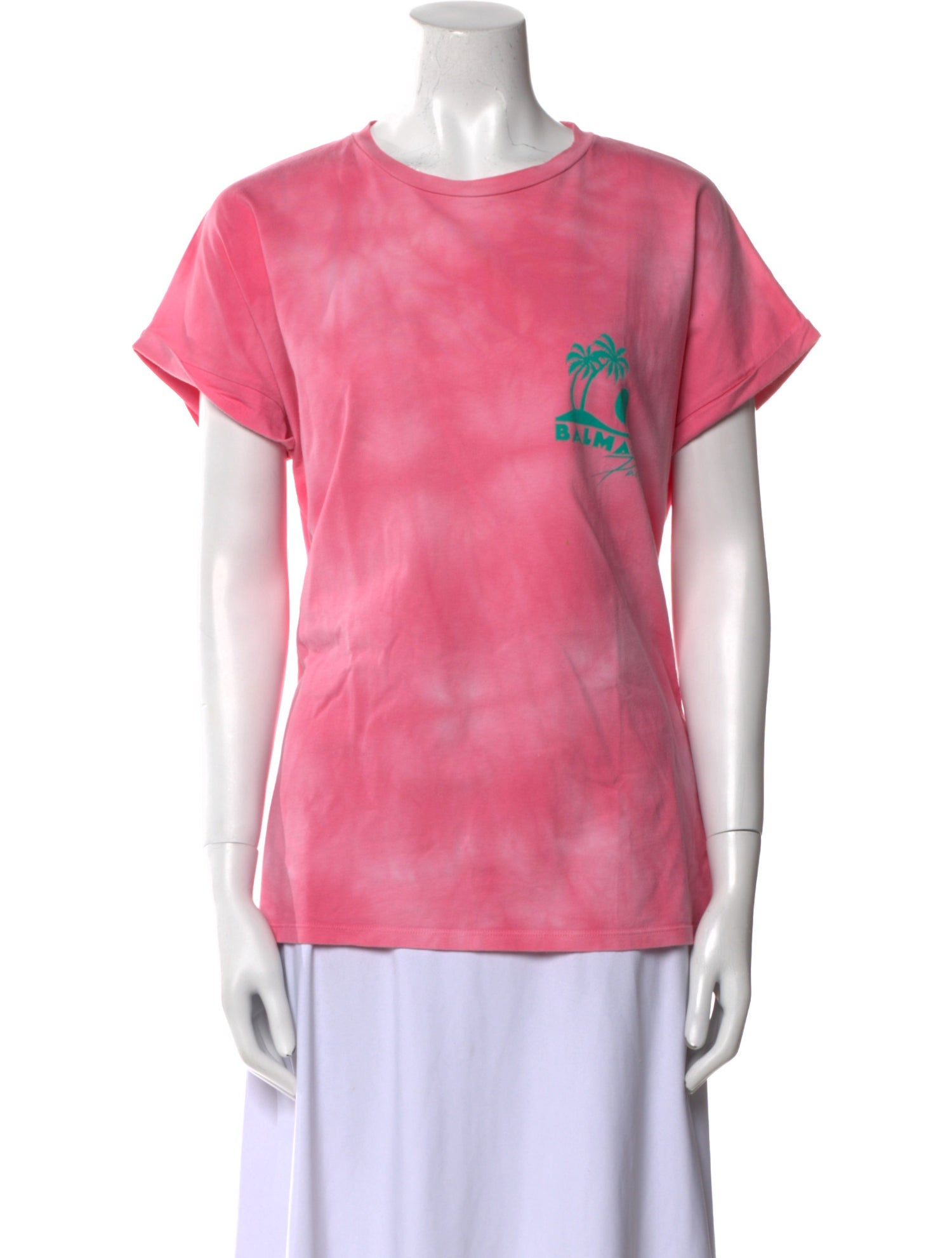 Balmain Tie-Dye Print Crew Neck T-Shirt
