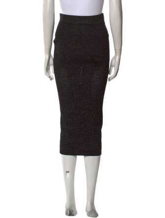 Balmain Glitter Accents Midi Length Skirt