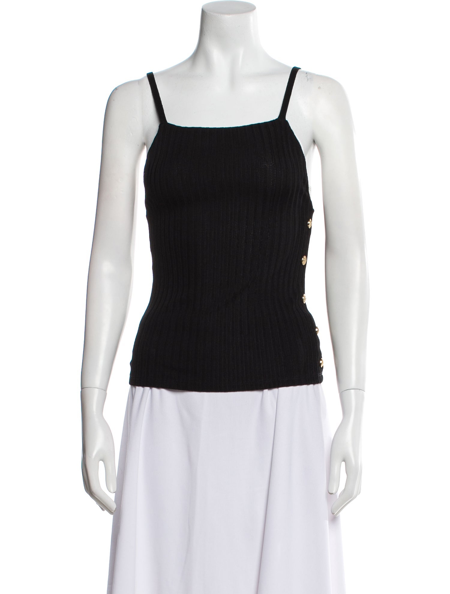 Balmain Square Neckline Sleeveless Top