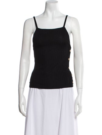 Balmain Square Neckline Sleeveless Top