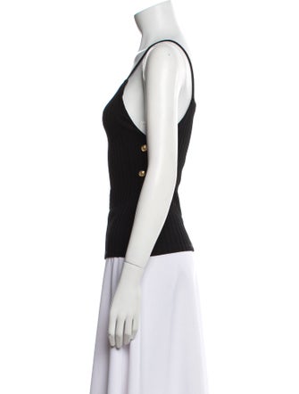 Balmain Square Neckline Sleeveless Top