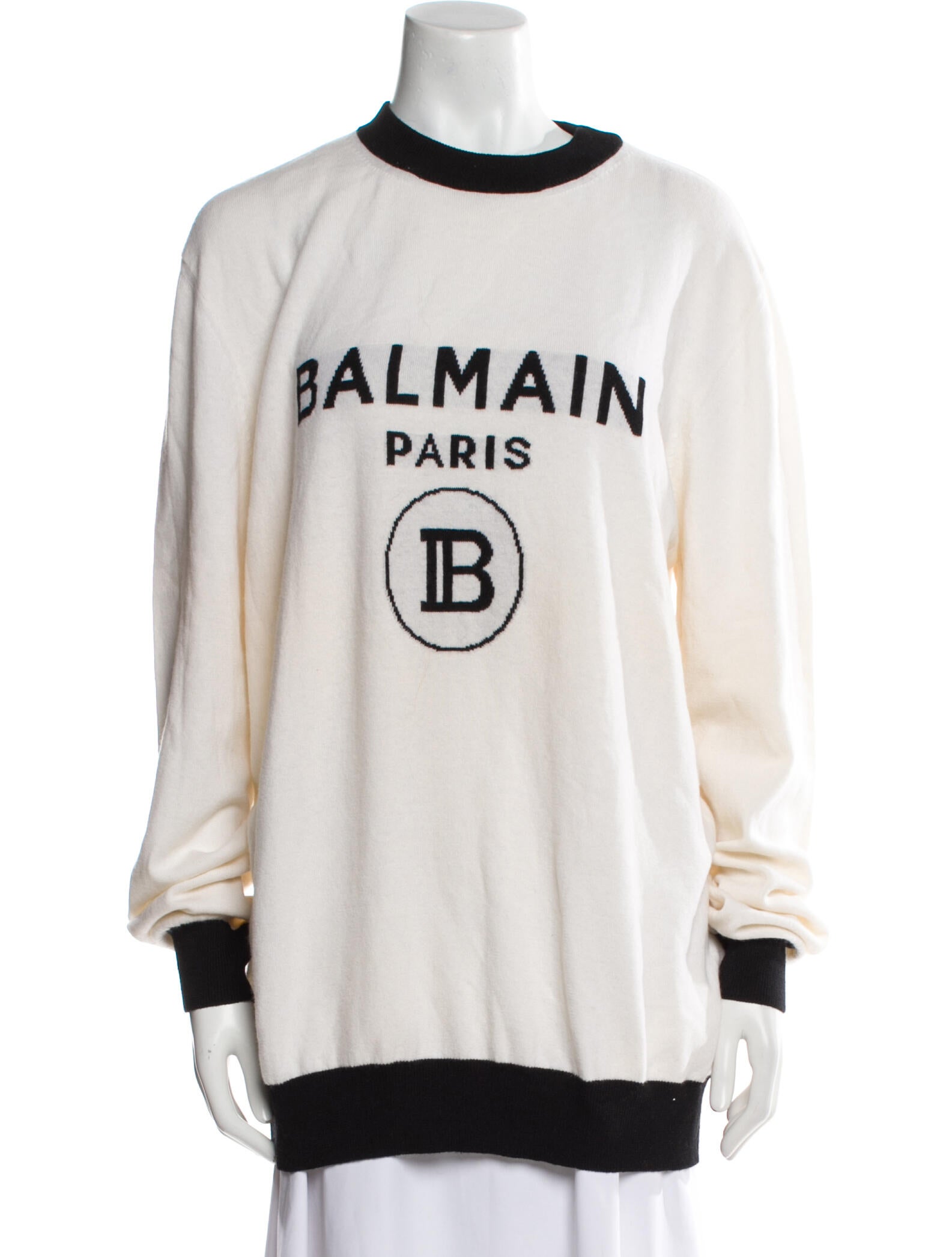 Balmain Wool Graphic Print Sweater w/ Tags