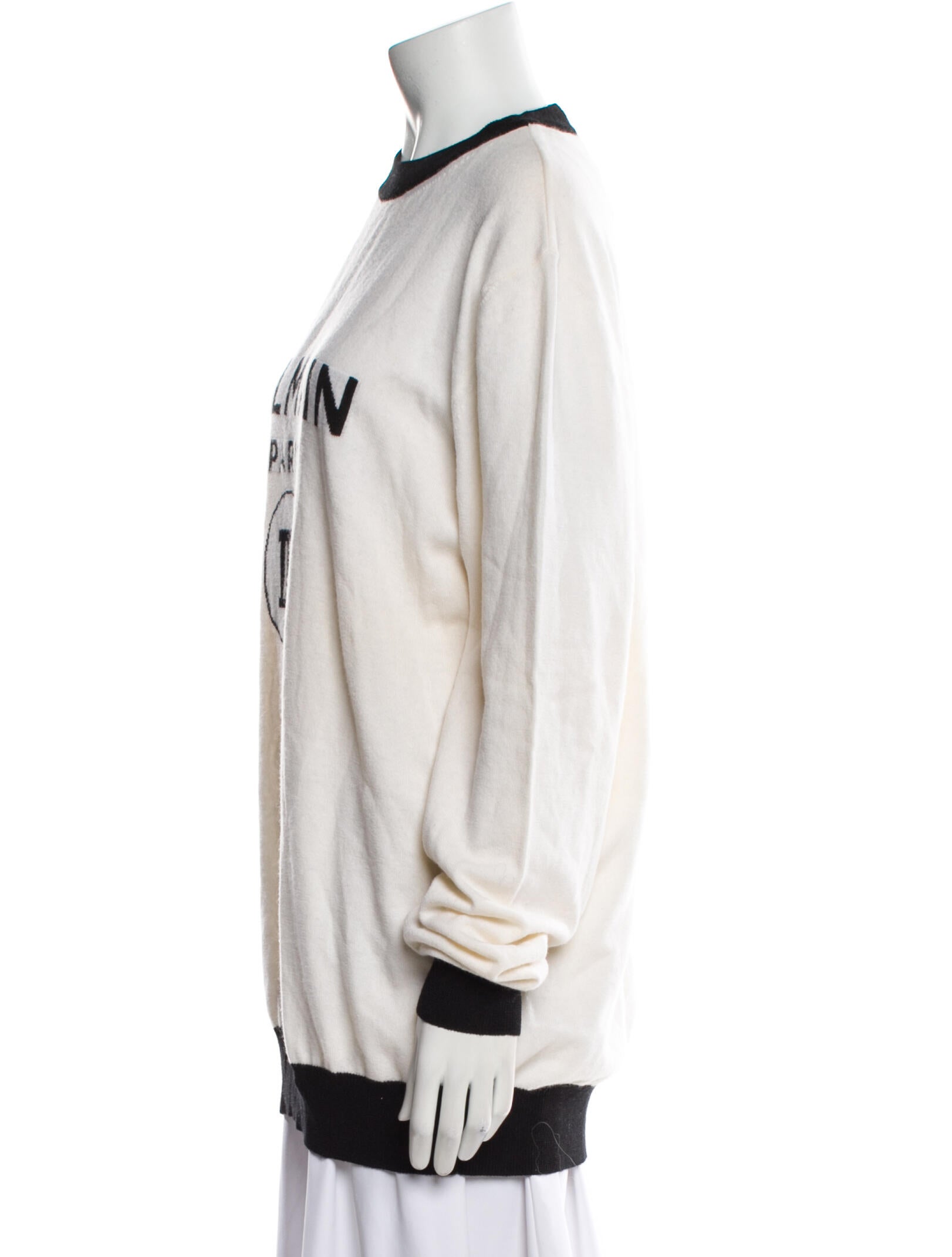 Balmain Wool Graphic Print Sweater w/ Tags