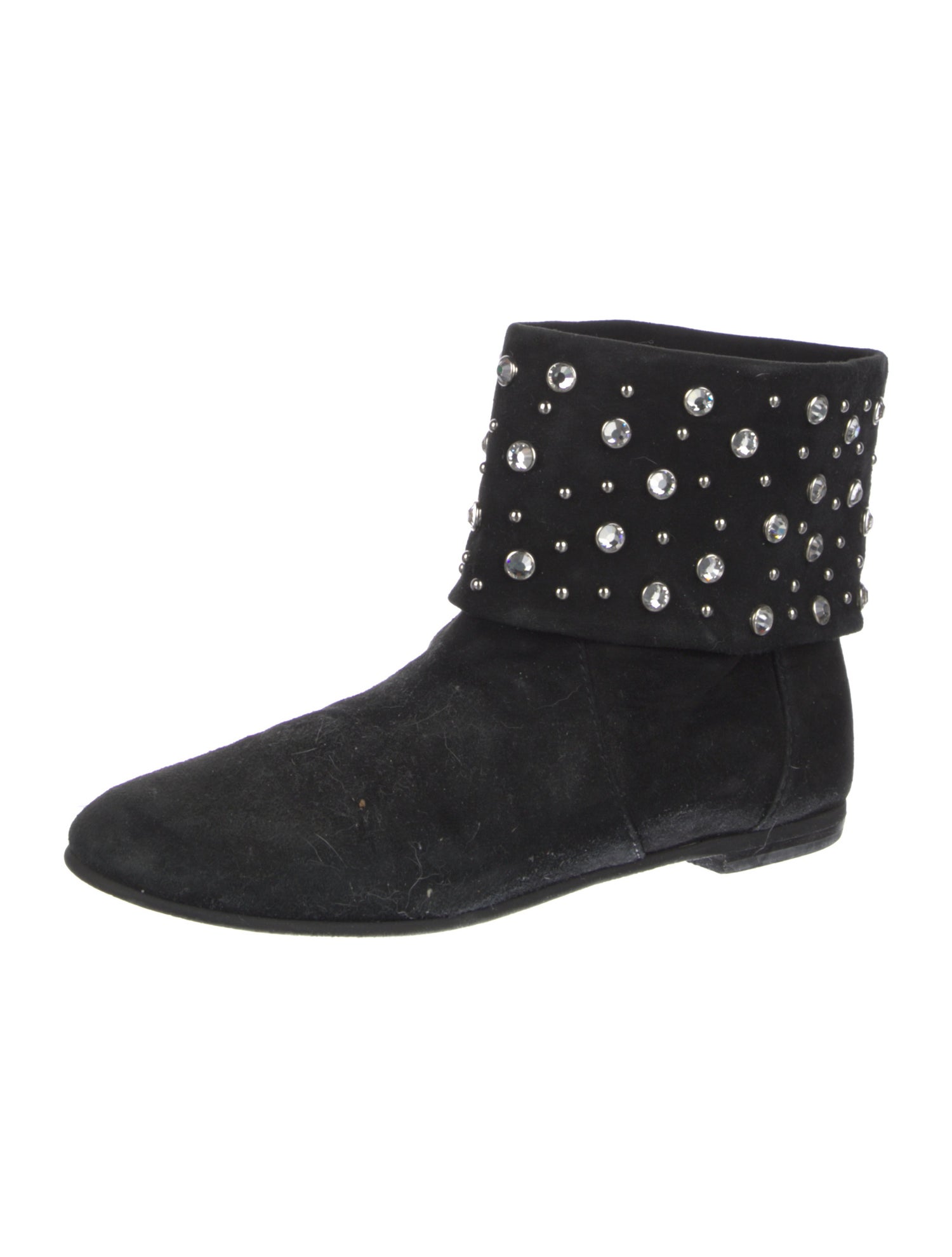 Giuseppe Zanotti x Balmain Suede Crystal Embellishments Boots