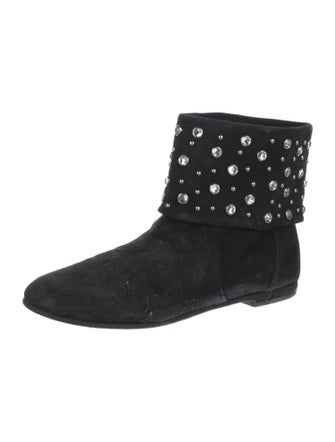 Giuseppe Zanotti x Balmain Suede Crystal Embellishments Boots
