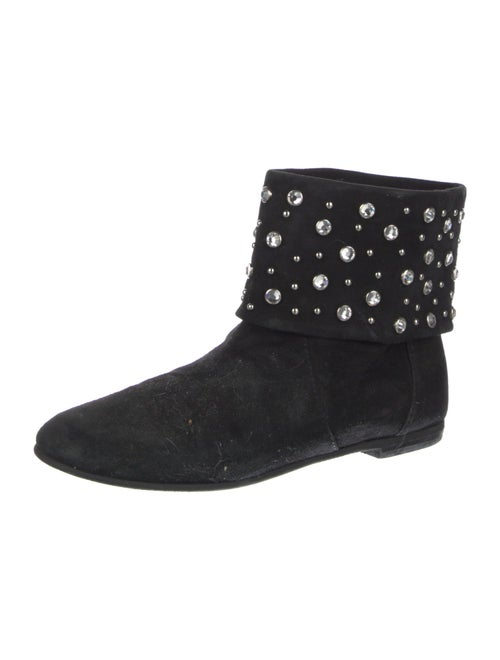 Giuseppe Zanotti x Balmain Suede Crystal Embellishments Boots