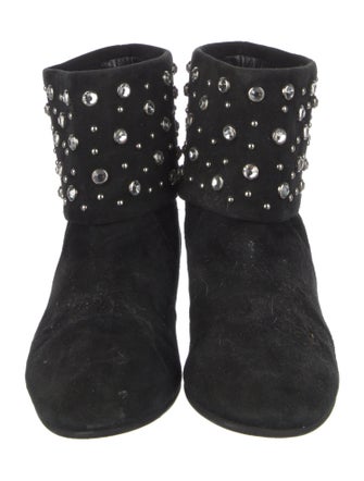 Giuseppe Zanotti x Balmain Suede Crystal Embellishments Boots