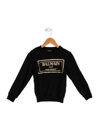 Balmain Kids' Logo Graphic Crew Neck Sweatshirt