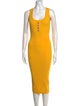 Balmain Scoop Neck Midi Length Dress