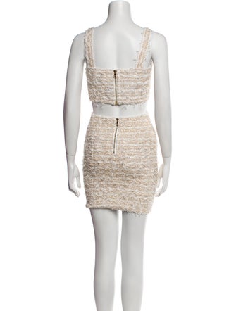 Balmain Tweed Tweed Pattern Skirt Set