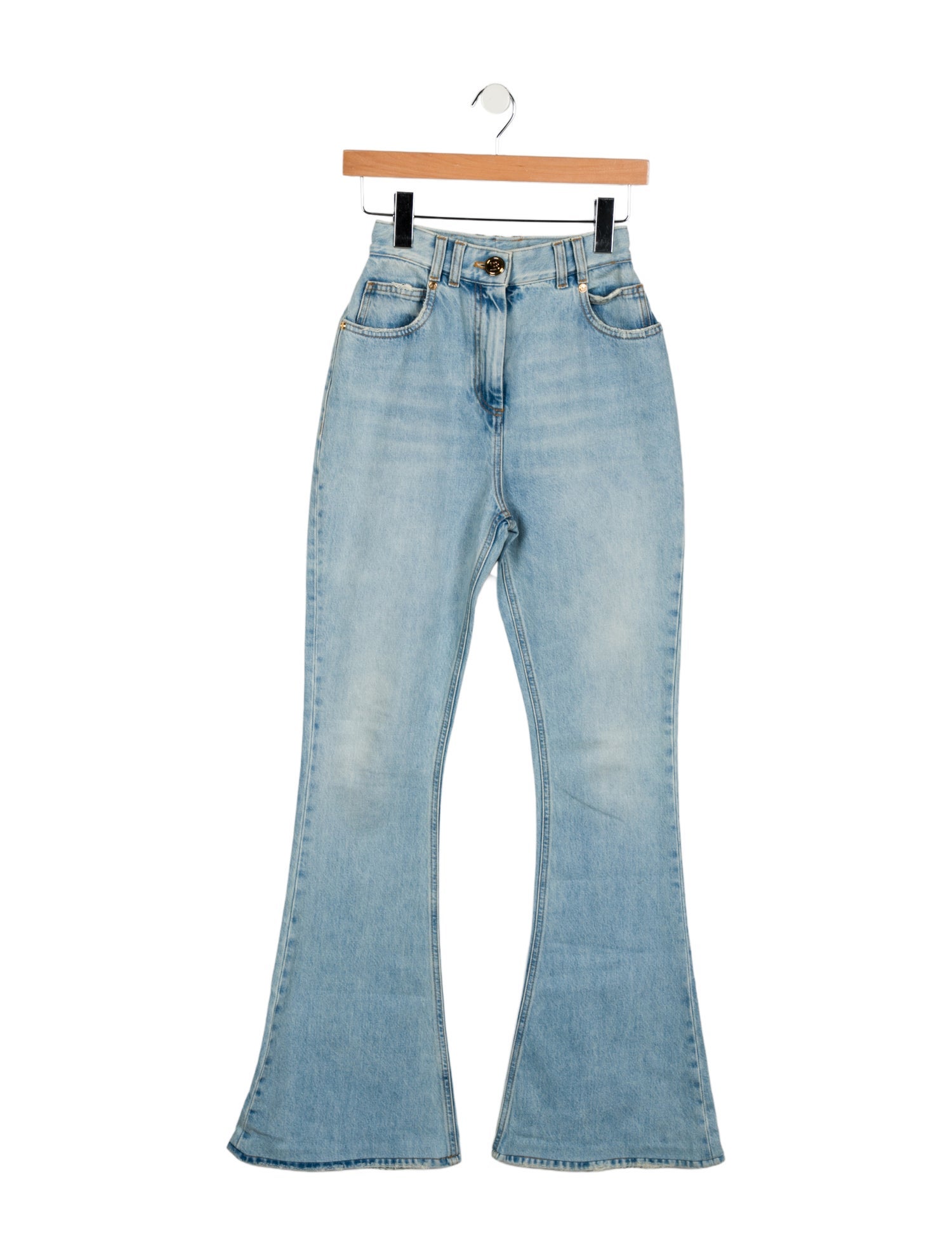 Balmain High-Rise Wide Leg Jeans