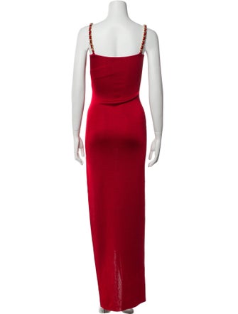 Balmain Scoop Neck Long Dress