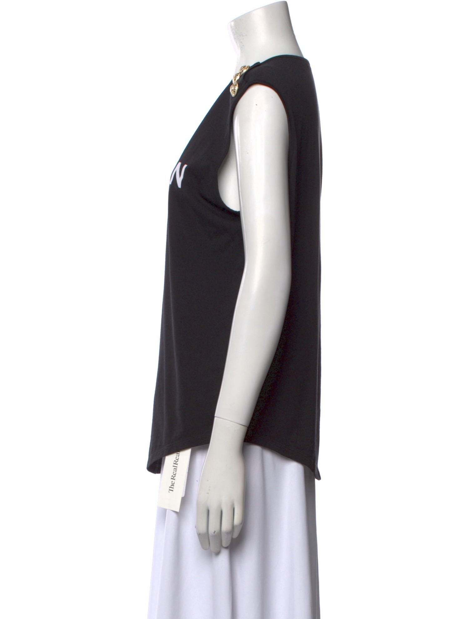 Balmain Graphic Print Scoop Neck Top