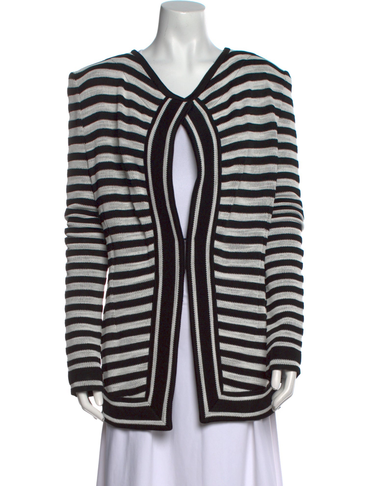 Balmain Striped V-Neck Sweater