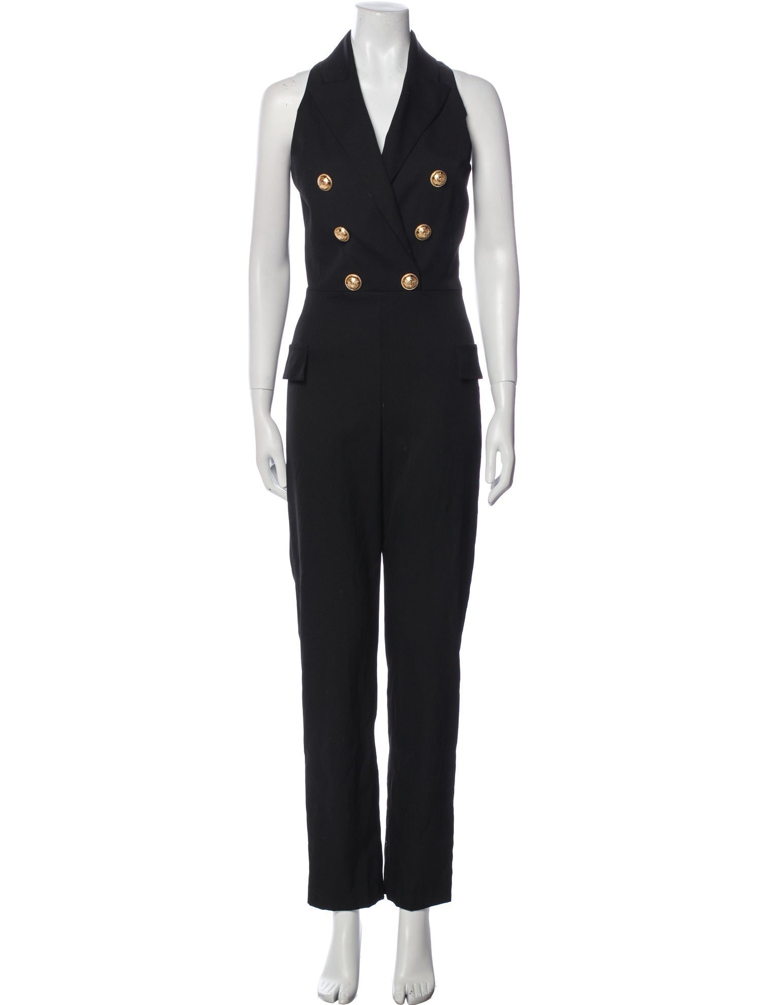 Balmain Virgin Wool Halterneck Jumpsuit