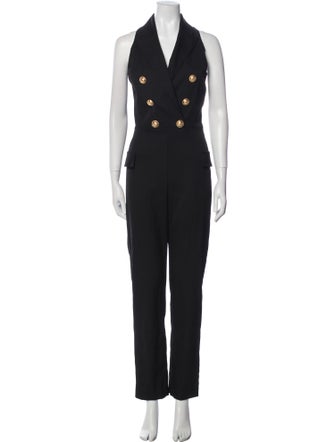 Balmain Virgin Wool Halterneck Jumpsuit