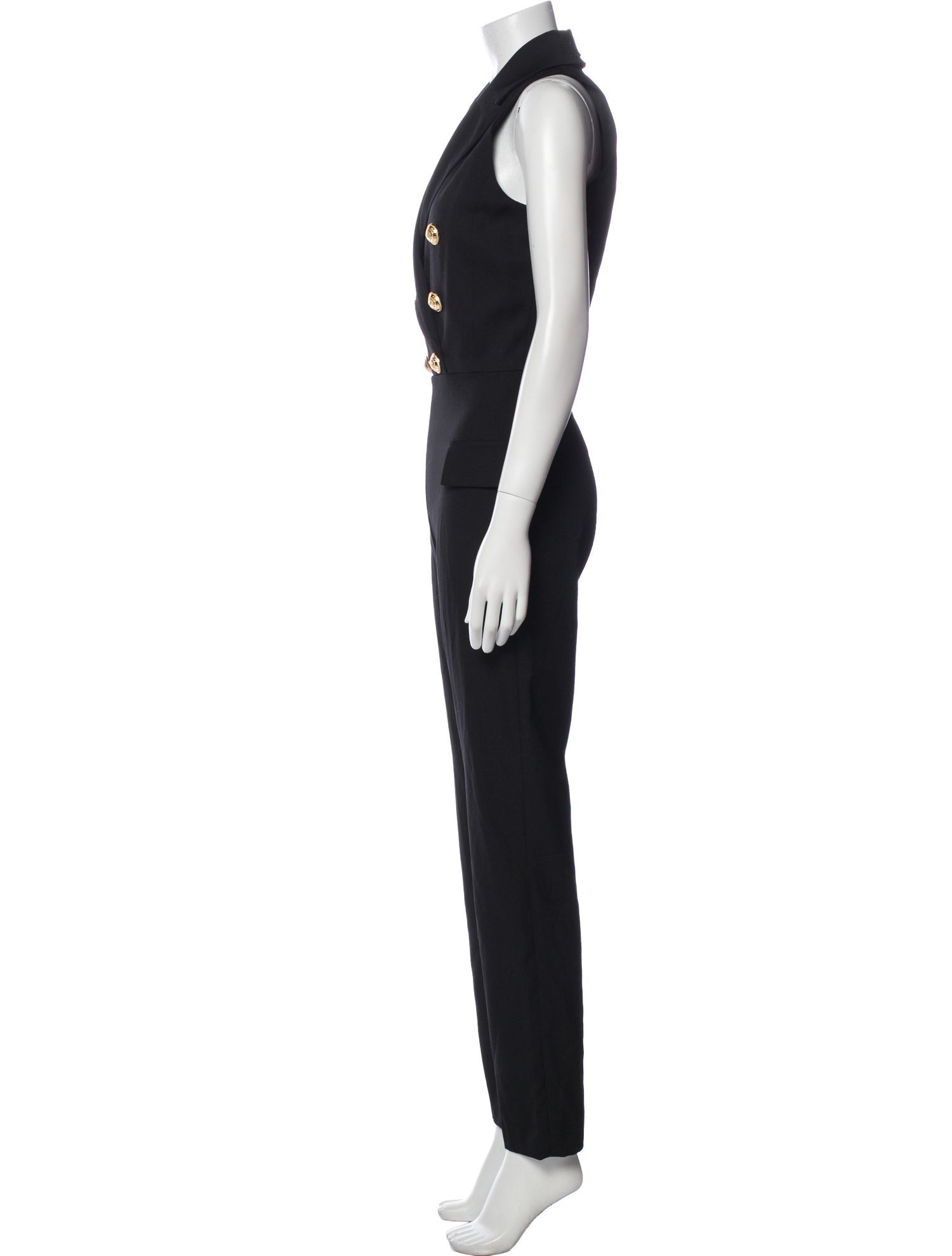 Balmain Virgin Wool Halterneck Jumpsuit
