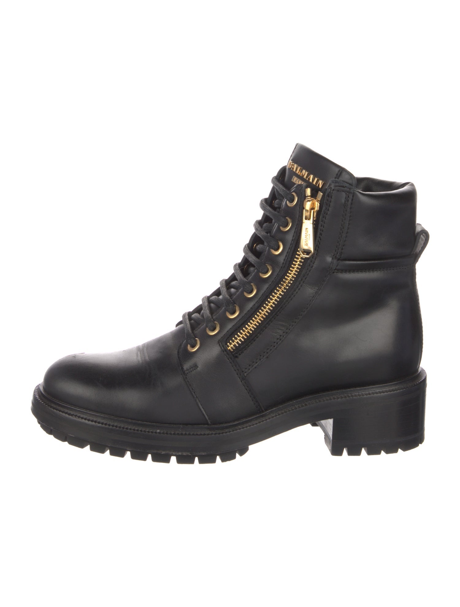 Balmain Leather Combat Boots