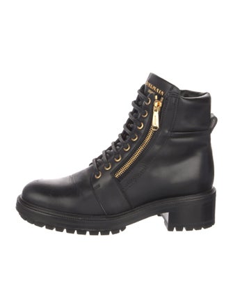Balmain Leather Combat Boots